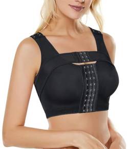 BRABIC Women’s Front Closure Bra Post-Surgery Posture Corrector Shaper Tops with Breast Support Band (Black, S) von BRABIC