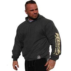 Brachial Herren Kapuzenpullover Shatter Grau S - Hoodie Sweatshirt Pullover mit Kapuze für Bodybuilder Sportler von BRACHIAL THE LIFESTYLE COMPANY
