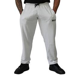 Brachial Herren Sporthose Lightweight Weiß M - Trainingshose Jogginghose Sweatpants für Bodybuilding Freizeit Fitness von BRACHIAL THE LIFESTYLE COMPANY