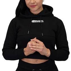 Brachial Premium Frauen Kapuzenpullover Lucky Schwarz S - Cropped Hoodie Sweatshirt für Sportlerinnen von BRACHIAL THE LIFESTYLE COMPANY