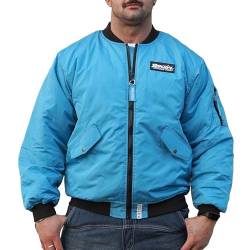 Brachial Premium Herren Fliegerjacke Sign Blau 2XL - Bomberjacke Übergangsjacke für Bodybuilder Sportler von BRACHIAL THE LIFESTYLE COMPANY