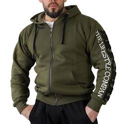Brachial Premium Herren Kapuzenjacke Gym Grün 3XL - Hoodie Sweatjacke Sweatshirt Jacke mit Kapuze für Bodybuilder Sportler von BRACHIAL THE LIFESTYLE COMPANY