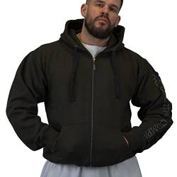 Brachial Premium Herren Kapuzenjacke Gym Mocca 2XL - Hoodie Sweatjacke Sweatshirt Jacke mit Kapuze für Bodybuilder Sportler von BRACHIAL THE LIFESTYLE COMPANY