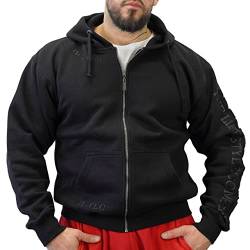 Brachial Premium Herren Kapuzenjacke Gym Schwarz XL - Hoodie Sweatjacke Sweatshirt Jacke mit Kapuze für Bodybuilder Sportler von BRACHIAL THE LIFESTYLE COMPANY
