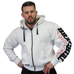 Brachial Premium Herren Kapuzenjacke Gym Weiß 4XL - Hoodie Sweatjacke Sweatshirt Jacke mit Kapuze für Bodybuilder Sportler von BRACHIAL THE LIFESTYLE COMPANY
