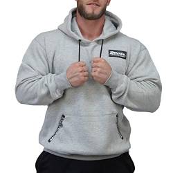 Brachial Premium Herren Kapuzenpullover Rude Grau 2XL - Hoodie Sweatshirt Pullover mit Kapuze für Bodybuilder Sportler von BRACHIAL THE LIFESTYLE COMPANY