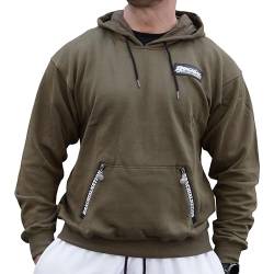 Brachial Premium Herren Kapuzenpullover Rude Grün XL - Hoodie Sweatshirt Pullover mit Kapuze für Bodybuilder Sportler von BRACHIAL THE LIFESTYLE COMPANY