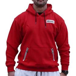 Brachial Premium Herren Kapuzenpullover Rude Rot XL - Hoodie Sweatshirt Pullover mit Kapuze für Bodybuilder Sportler von BRACHIAL THE LIFESTYLE COMPANY