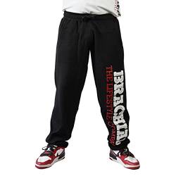 Brachial Premium Herren Sporthose Gym Schwarz/Weiß L - Trainingshose Jogginghose Sweatpants für Bodybuilding Fitness Freizeit von BRACHIAL THE LIFESTYLE COMPANY