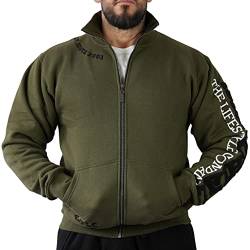 Brachial Premium Herren Sweatjacke Gym Grün XL - Freizeitjacke Trainingsjacke für Bodybuilder Sportler von BRACHIAL THE LIFESTYLE COMPANY