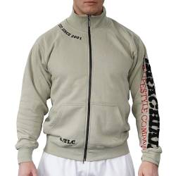 Brachial Premium Herren Sweatjacke Gym Hellgrau L - Freizeitjacke Trainingsjacke für Bodybuilder Sportler von BRACHIAL THE LIFESTYLE COMPANY