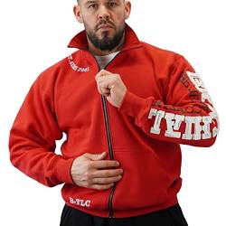 Brachial Premium Herren Sweatjacke Gym Rot XL - Freizeitjacke Trainingsjacke für Bodybuilder Sportler von BRACHIAL THE LIFESTYLE COMPANY