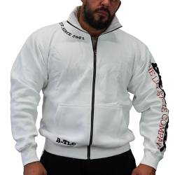 Brachial Premium Herren Sweatjacke Gym Weiß 3XL - Freizeitjacke Trainingsjacke für Bodybuilder Sportler von BRACHIAL THE LIFESTYLE COMPANY