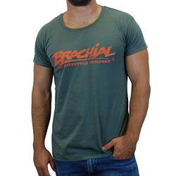 Brachial Premium Herren T-Shirt Sign Slim-Fit Grau 2XL - für Freizeit Bodybuilding Workout Gym Kraftsport Fitness von BRACHIAL THE LIFESTYLE COMPANY