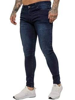 BRAND KRUZE Designer Herren Jeans KZ106 Skinny Slim Fit Casual Super Stretch Denim Hose, dunkelblau, 38 W/30 L von BRAND KRUZE