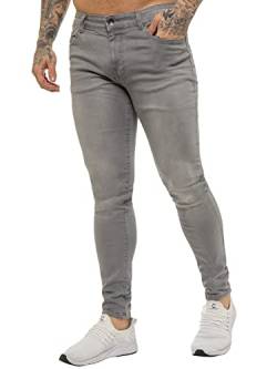 BRAND KRUZE Designer Herren Jeans KZ106 Skinny Slim Fit Casual Super Stretch Denim Hose, grau, 30 W/34 L von BRAND KRUZE