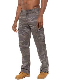 BRAND KRUZE Herren Cargohose KZ116 Camouflage Grün Camo Sommerhose Jeans alle Taillengrößen, grau, 32 W / 32 L von BRAND KRUZE