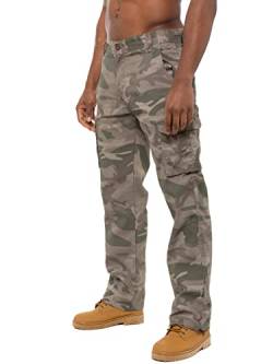 BRAND KRUZE Herren Cargohose KZ116 Camouflage Grün Camo Sommerhose Jeans alle Taillengrößen, khaki, 34 W/30 L von BRAND KRUZE