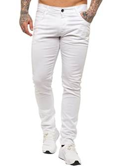 BRAND KRUZE Herren Chinos KZ104 Designer Stretch Skinny Fit Markenhose Slim Hose alle Taillengrößen, weiß, 30 W/30 L von BRAND KRUZE