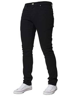 Kruze Designer Herren Skinny Fit Jeans Stretch Slim Denim Hose alle Taille Bein Größe Gr. 36 W/34 L, Schwarz von BRAND KRUZE