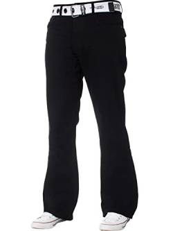 Kruze Herren-Bootcut-Jeans, ausgestelltes weites Bein, Denim-Hose, King Big, alle Taillengrößen, Schwarz , 30 W/32 L von BRAND KRUZE
