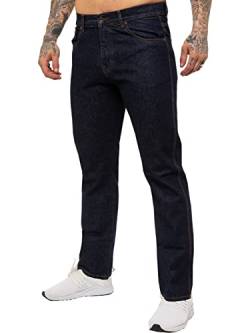 Kruze Herren Jeans Basic Regular Fit Straight Leg Denim Hose All Waist, Indigo, 34W x 31L von BRAND KRUZE