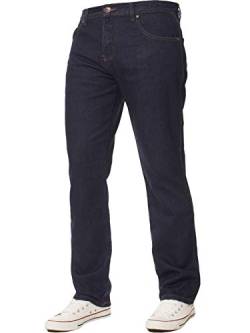 Kruze Herren Jeans Basic Regular Fit Straight Leg Denim Hose All Waist, Indigo, 38W x 33L von BRAND KRUZE