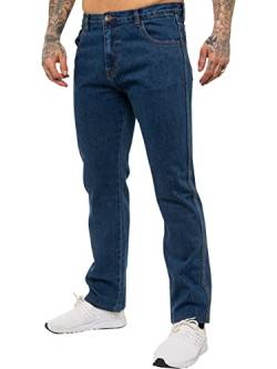 Kruze Herren Jeans Basic Regular Fit Straight Leg Denim Hose All Waist, blau, 40W x 33L von BRAND KRUZE