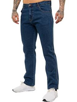 Kruze Herren Jeans Basic Regular Fit Straight Leg Denim Hose All Waist, blau, 48W x 31L von BRAND KRUZE