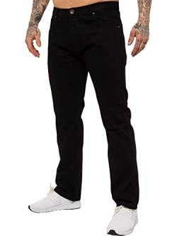 Kruze Herren Jeans Basic Regular Fit Straight Leg Denim Hose Pants All Waist, Schwarz , 34W x 33L von BRAND KRUZE