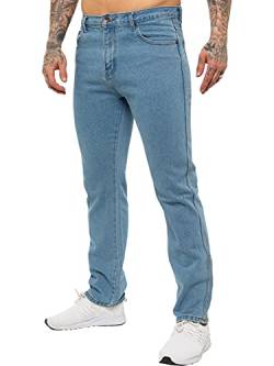 Kruze Herren-Jeans mit geradem Bein, Normale Passform, Jeanshose, alle großen Größen Gr. 34W x 27L, Light Stone Wash von BRAND KRUZE