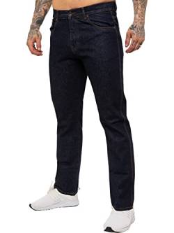 Kruze Herren Straight Leg Basic Jeans Regular Fit Arbeit Denim Hose alle großen Größen, indigo, 34W x 33L von BRAND KRUZE