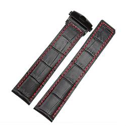 BRART 20 mm 22 m Echtleder-Uhrenarmband für die TAG HEUER Armband-Serie für Herren, hochwertiges Band, weiches Uhrenarmband mit Faltschließe, 20 mm, Achat von BRART