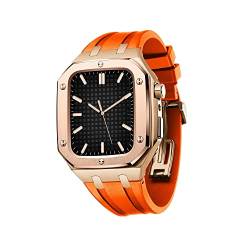 BRART Edelstahl-Gehäuse mit Uhrenarmband, kompatibel mit Apple Watch-Armbändern, 44/45 mm, robustes Armband mit Metall-Schutzabdeckung für iWatch Serie 7/6/5/4/SE für Herren, 44MM FOR 6/5/4/SE, Achat von BRART