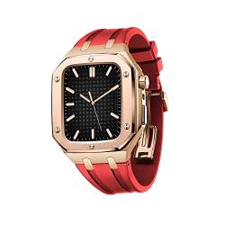 BRART Edelstahl-Gehäuse mit Uhrenarmband, kompatibel mit Apple Watch-Armbändern 44/45 mm, robustes Armband mit Metall-Schutzabdeckung für iWatch Serie 7/6/5/4/SE, für Herren, 45MM FOR 7, Achat von BRART