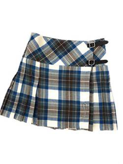 BRAW CLANS TARTANS Authentischer Damen Mini Stacey Kilt - Made in Scotland - 100% Wolle - 15 Zoll Tartan Mini Stacey Kilt für Damen, Stewart Muted Blue, 40 von BRAW CLANS TARTANS