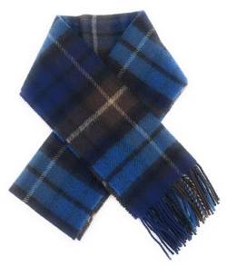 BRAW CLANS TARTANS Schal – Schottische Tartans – 100% Lammwolle – extra lange Schals – 24 x 180 cm – hergestellt in Schottland, Buchanan Blue, L von BRAW CLANS TARTANS