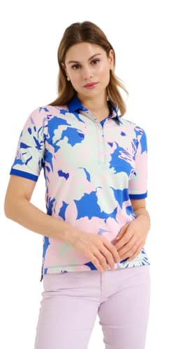 BRAX Damen Poloshirt Style Cleo Gemustert Inked Blue - 44 von BRAX