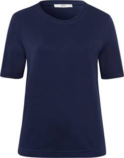 BRAX Damen Style CIRA Cotton Interlock Jersey Uni T-Shirt, Indigo, 40 von BRAX