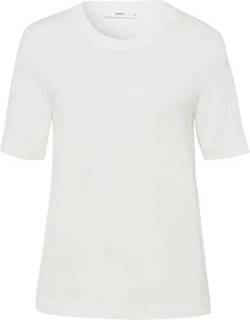 BRAX Damen Style CIRA Cotton Interlock Jersey Uni T-Shirt, Offwhite, 46 von BRAX