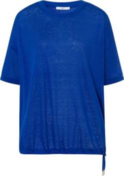 BRAX Damen Style Candice Linen Single Jersey Solid T-Shirt, Inked Blue, 38 von BRAX