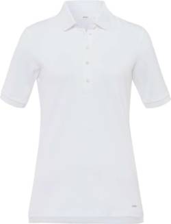 BRAX Damen Style Cleo Finest Pique Stretch Polohemd, White, 46 von BRAX