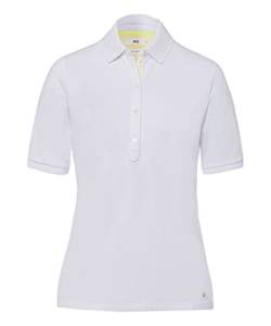 BRAX Damen Style Cleo Finest Pique Stretch Poloshirt, Weiß (White 99), (Herstellergröße: 36) von BRAX