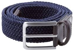 BRAX Herren Hi-Flex Elastischer Lederflechtgürtel Gürtel, Navy, 105 von BRAX