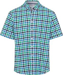 BRAX Herren Style Dan C Cotton Linen SLUB Kariertes Kurzarmhemd Hemd, Clover, M von BRAX