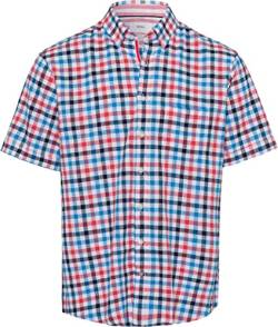 BRAX Herren Style Dan C Cotton Linen SLUB Kariertes Kurzarmhemd Hemd, Ocean, L von BRAX