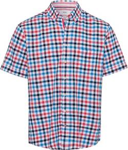 BRAX Herren Style Dan C Cotton Linen SLUB Kariertes Kurzarmhemd Hemd, Ocean, M von BRAX