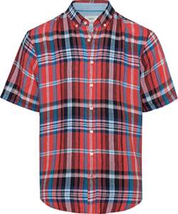 BRAX Herren Style Dan C Pure Linen Kariertes Kurzarmhemd aus Leinen Hemd, Watermelon, M von BRAX