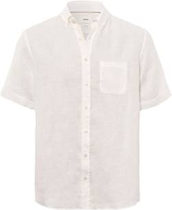 BRAX Herren Style Dan U Linen Garment DYE Herrenhemd aus sommerlichem Leinen mit Button Down Kragen Hemd, White, M von BRAX