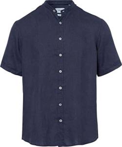 BRAX Herren Style Lionel U Linen Garment DYE Herrenhemd aus sommerlichem Leinen mit Stehkragen Hemd, Ocean, M von BRAX